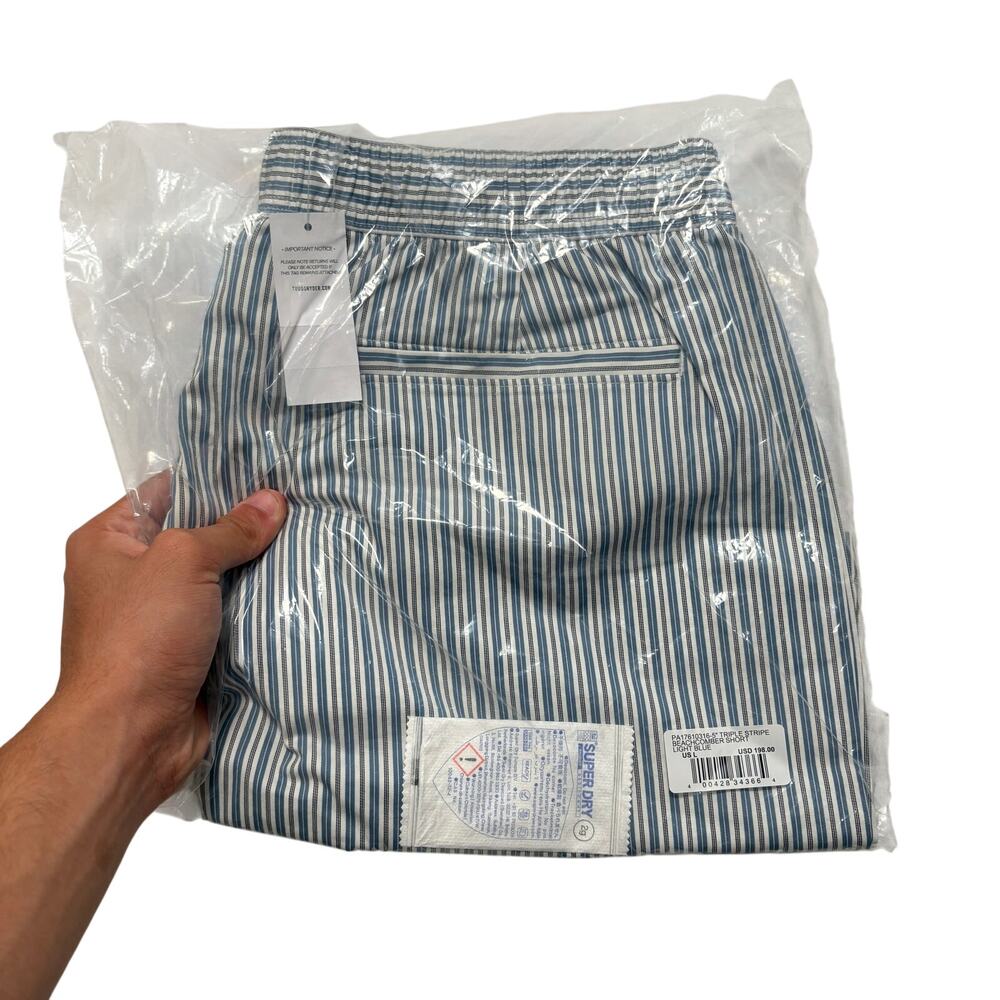 Brand New Todd Snyder 5" Triple Stripe Beachcomber Shorts Men’s L Light Blue